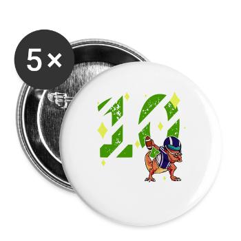 10 ans Dino American Football 10ème B-day Dab - Lot de 5 grands badges (56 mm) - blanc - Devant
