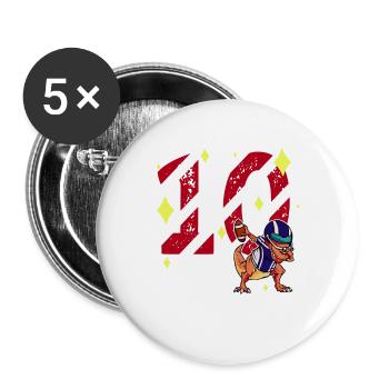 10 ans Dinosaure Football Américain 10ème B-day - Lot de 5 grands badges (56 mm) - blanc - Devant