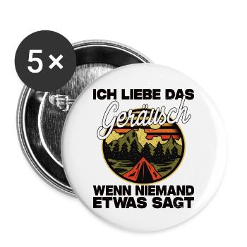 Ich Liebe Das Geräusch Wenn Niemand Etwas Sagt - Buttons groß 56 mm (5er Pack) - Weiß - Vorne