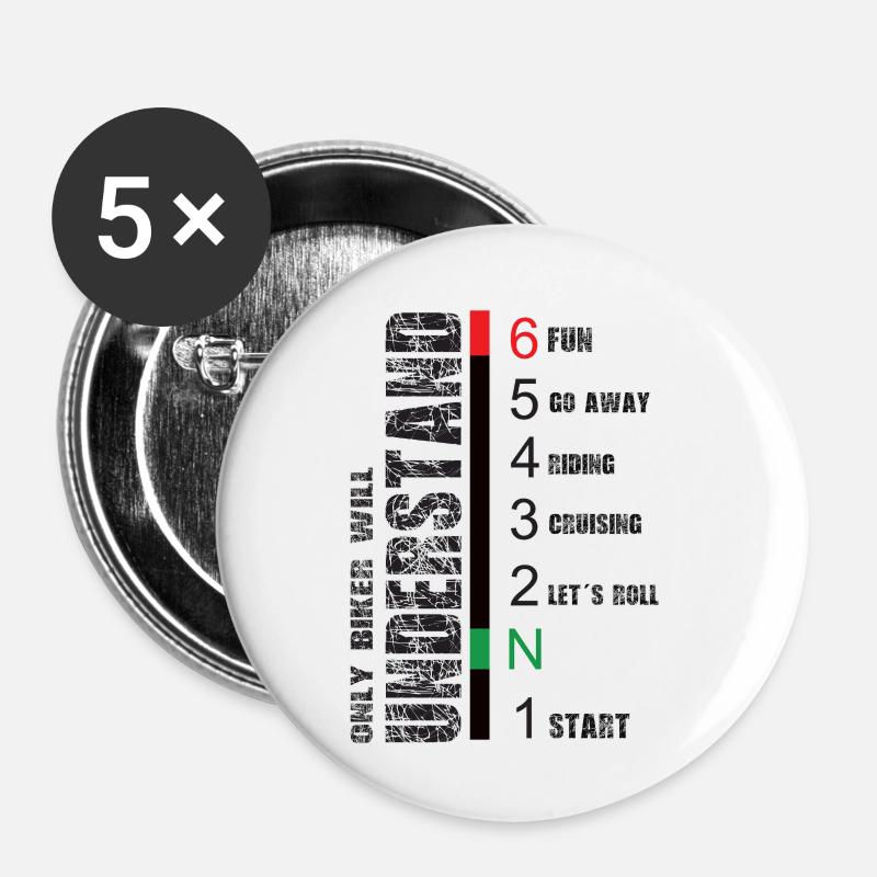 Motorcyclists understand this! - Buttons large 2.2''/56 mm (5-pack) - white