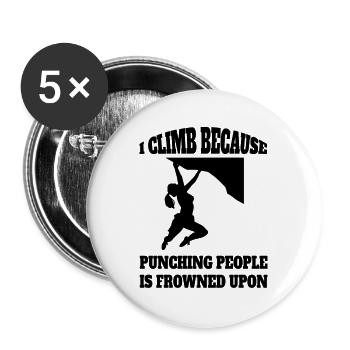 Escalade Montagnes Bloc Alpinisme Randonnée Montagne - Lot de 5 grands badges (56 mm) - blanc - Devant