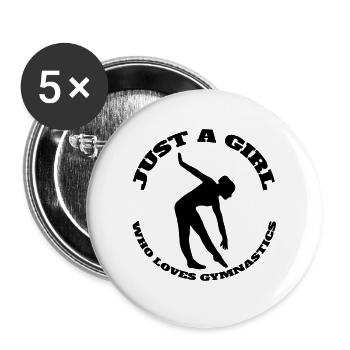 Gymnastics Girls Floor Gymnastics Gymnastics Gymnast - Buttons large 2.2''/56 mm (5-pack) - white - Front