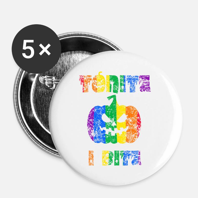 Tonite I Bite Halloween Pride - Buttons large 2.2''/56 mm (5-pack) - white