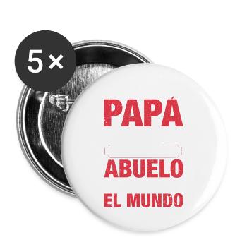 Cadeau Pour Un Père Et Un Grand-père - Lot de 5 grands badges (56 mm) - blanc - Devant