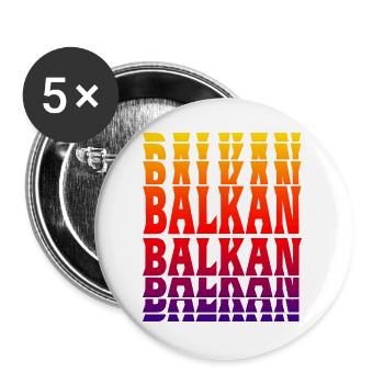 Balkan Design - Buttons groß 56 mm (5er Pack) - Weiß - Vorne