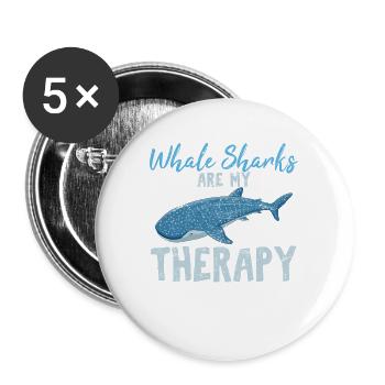 Whale Sharks Are My Therapy Cute Whale Shark Lover - Buttons groß 56 mm (5er Pack) - Weiß - Vorne