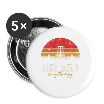 Disc Golf Is My Therapy Funny Frisbee Golf Disc Go - Buttons large 2.2''/56 mm (5-pack) - white - Front