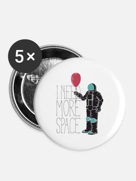 I need more space - Buttons groß 56 mm (5er Pack) - Weiß
