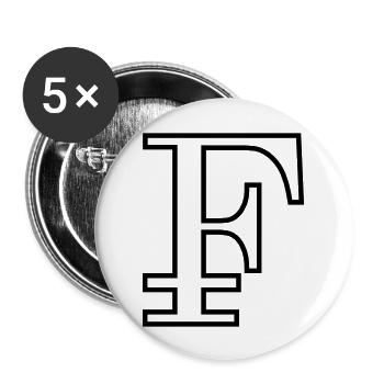 Contour franconien noir - Lot de 5 grands badges (56 mm) - blanc - Devant