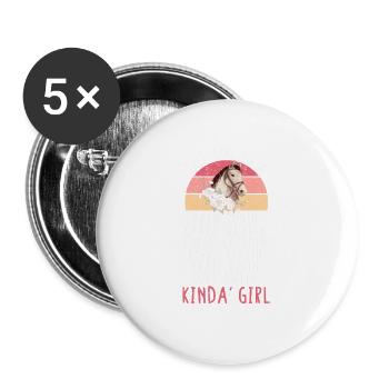 This Girl Is A Kind'a Girls Rider Equestrian Sports - Buttons large 2.2''/56 mm (5-pack) - white - Front