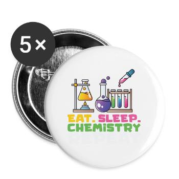 Wissenschaftler Chemiker Physiker Physik Geschenk - Buttons groß 56 mm (5er Pack) - Weiß - Vorne