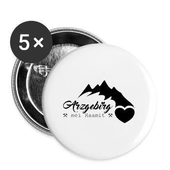 Arzgebirg mei Haamit is schien - Buttons groß 56 mm (5er Pack) - Weiß - Vorne