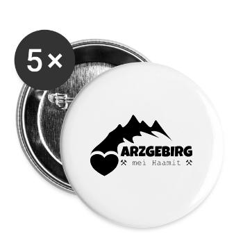 Arzgebirg mei Haamit is schien - Buttons groß 56 mm (5er Pack) - Weiß - Vorne
