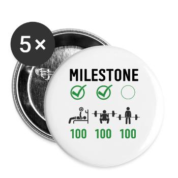 Gym Deadlifts Workout love - ma déroute de fitness de passe-temps - Lot de 5 grands badges (56 mm) - blanc - Devant