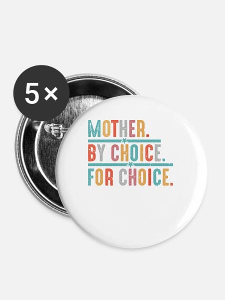 Mutter nach Wahl - Buttons groß 56 mm (5er Pack) - Weiß