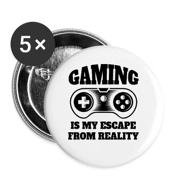 Gamer Funny Gambler Saying Gamble Gift Gaming - Buttons large 2.2''/56 mm (5-pack) - white - Front