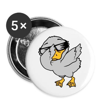 Dabbing Party Ducklings Cool - Buttons large 2.2''/56 mm (5-pack) - white - Front
