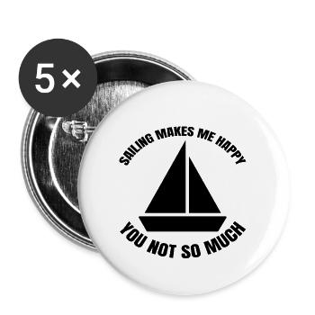 Sailing Ship Captain Sailor Sail Boat Sailing Sport - Buttons large 2.2''/56 mm (5-pack) - white - Front
