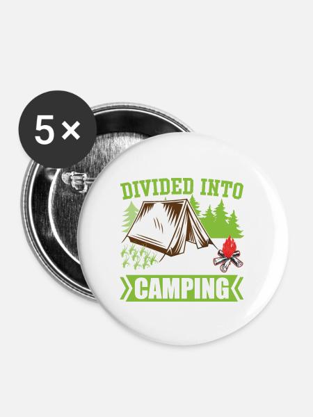Camping Years - Buttons groß 56 mm (5er Pack) - Weiß