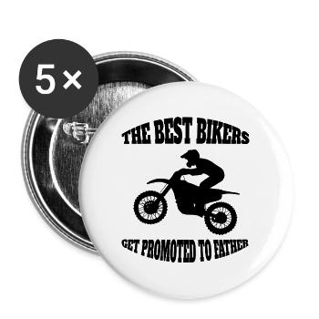 Motorrad Papa Motorcross Motorradfahrer Vater Mofa - Buttons groß 56 mm (5er Pack) - Weiß - Vorne