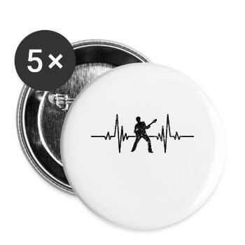 Guitar Guitarist Music Guitarist Band Musician - Buttons large 2.2''/56 mm (5-pack) - white - Front