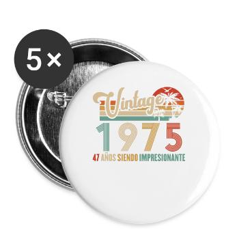 Vintage 1975 Anniversaire 47 ans D'être Awesome - Lot de 5 grands badges (56 mm) - blanc - Devant