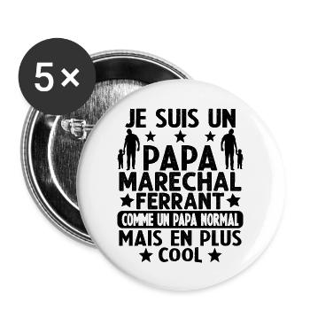 Un Papa Maréchal Ferrant Plus Cool - Lot de 5 grands badges (56 mm) - blanc - Devant