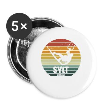 Sylt Kitesurfing Water Sports Design - Buttons large 2.2''/56 mm (5-pack) - white - Front