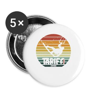 Tarifa Beach Spain Kitesurfing Water Sports - Buttons large 2.2''/56 mm (5-pack) - white - Front