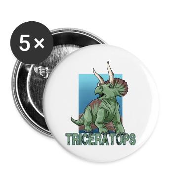 Velociraptor für einen Dino Fan und Dinosaurier - Buttons groß 56 mm (5er Pack) - Weiß - Vorne