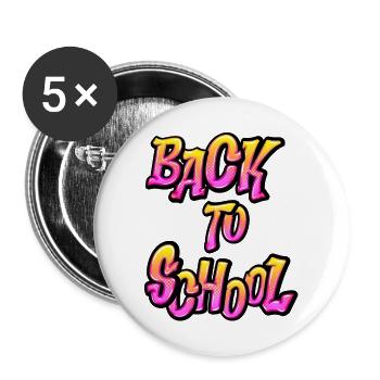 Retour à l’école Cool Design - Lot de 5 grands badges (56 mm) - blanc - Devant
