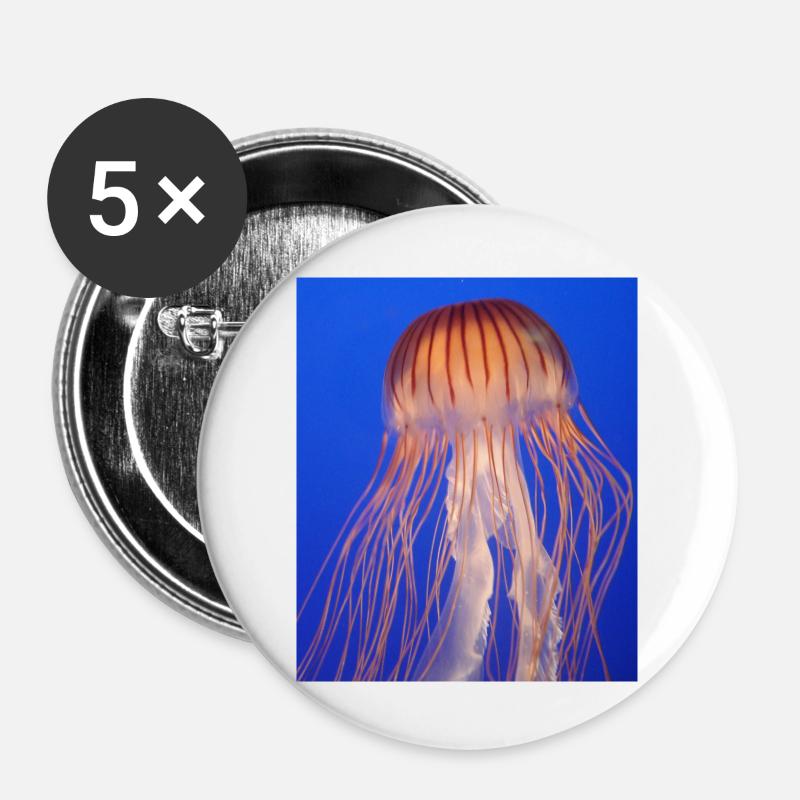 Jellyfish - Buttons large 2.2''/56 mm (5-pack) - white