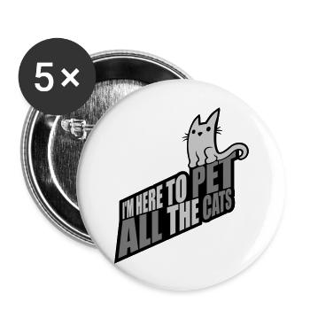 Animaux de compagnie tous les chats - Lot de 5 grands badges (56 mm) - blanc - Devant