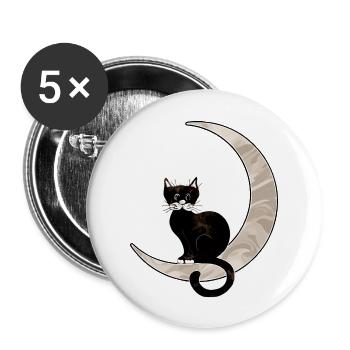Cat - Buttons large 2.2''/56 mm (5-pack) - white - Front