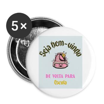 Seja Bem Vindo de volta para Escola - Lot de 5 grands badges (56 mm) - blanc - Devant