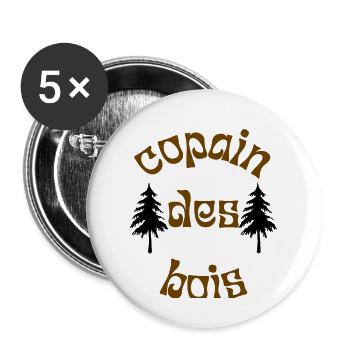 t-shirt humoristique, cadeau homme, amitié, copain - Lot de 5 grands badges (56 mm) - blanc - Devant