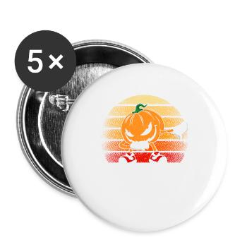 Halloween Dabbing Creepy Pumpkin Jack O Lantern - Buttons large 2.2''/56 mm (5-pack) - white - Front