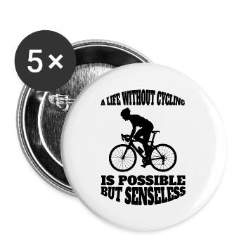 Bike Tour Bicycle Cycling Mountain Bike Cycling - Buttons large 2.2''/56 mm (5-pack) - white - Front