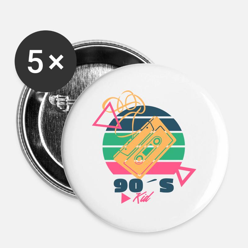 90s Kid - Buttons large 2.2''/56 mm (5-pack) - white