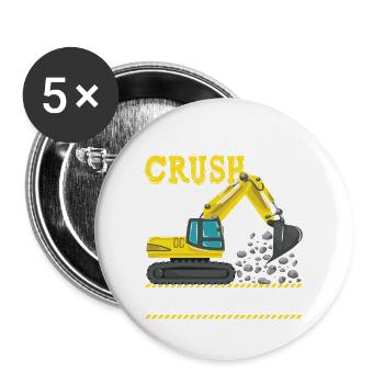 I m Ready To Crush Kindergarten Construction - Buttons large 2.2''/56 mm (5-pack) - white - Front