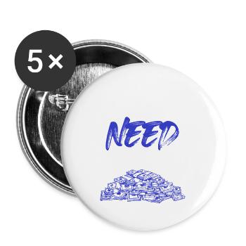vous avez besoin de bitcoin - Lot de 5 grands badges (56 mm) - blanc - Devant