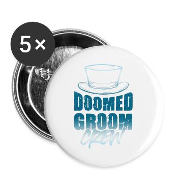 groom crew - Buttons large 2.2''/56 mm (5-pack) - white - Front
