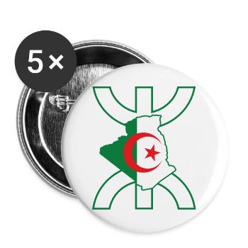 Drapeau Algérien - Z Imazighen - Lot de 5 grands badges (56 mm) - blanc - Devant