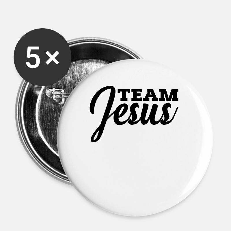 Team Jesus Christian Jesus - Buttons large 2.2''/56 mm (5-pack) - white