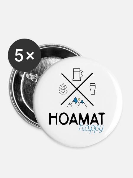 Heimat - Buttons groß 56 mm (5er Pack) - Weiß