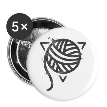 La Pelote de Laine - Paint#1 - Lot de 5 grands badges (56 mm) - blanc - Devant