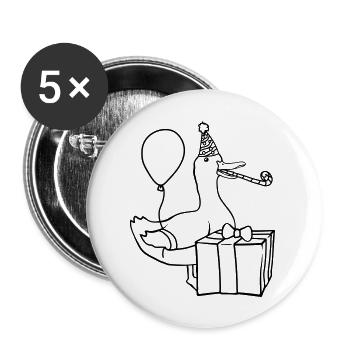 Balloon Goose Birthday Party - Buttons large 2.2''/56 mm (5-pack) - white - Front