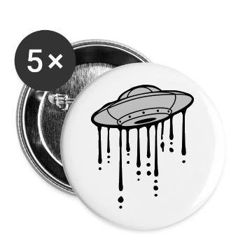 Graffiti Drops UFO Mystère - Lot de 5 grands badges (56 mm) - blanc - Devant