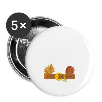 Pilger Kostüm Halloween Urlaub Lustig Thanksgiving - Buttons groß 56 mm (5er Pack) - Weiß - Vorne
