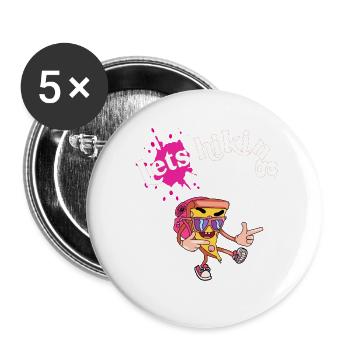Let's Hiking - Buttons large 2.2''/56 mm (5-pack) - white - Front